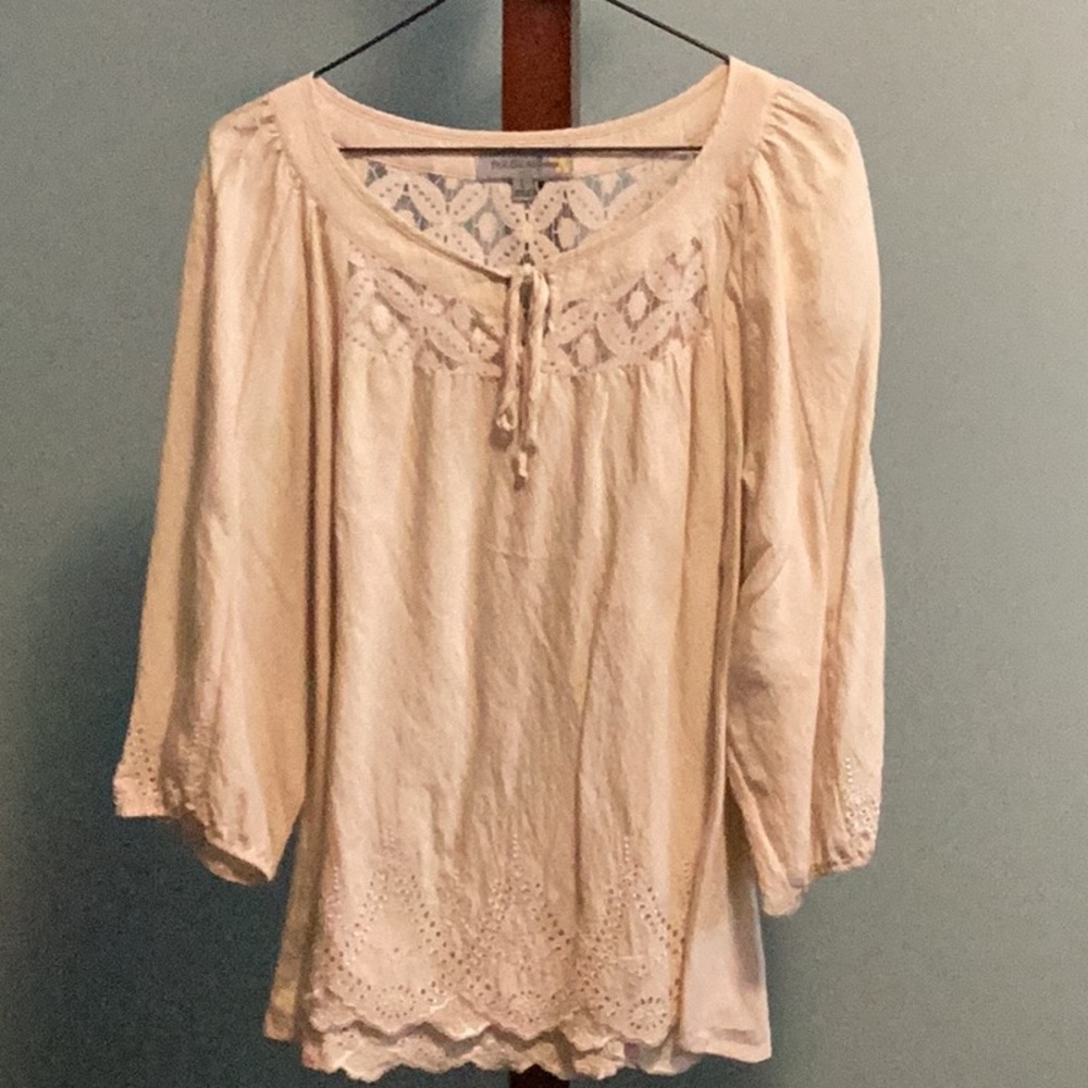 Cream Lace Detail Women's Top